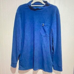 Men's Blue Crewneck Sweater with Pocket